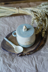 Handmade ceramic craft ware. Cup.