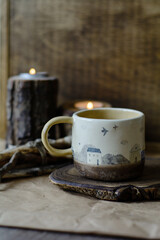 Handmade ceramic craft ware. Cup.