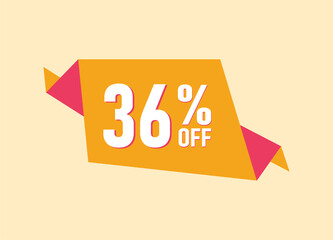 36% off offer banner, 36 percent Discount sale banner design