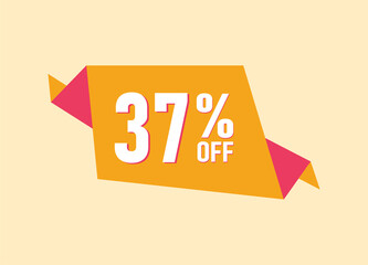 37% off offer banner, 37 percent Discount sale banner design