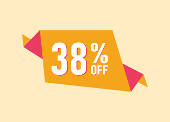 38% off offer banner, 38 percent Discount sale banner design