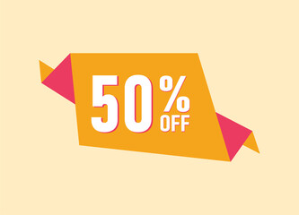 50% off offer banner, 50 percent Discount sale banner design