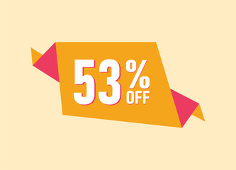 53% off offer banner, 53 percent Discount sale banner design