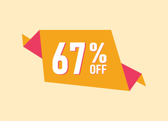 67% off offer banner, 67 percent Discount sale banner design