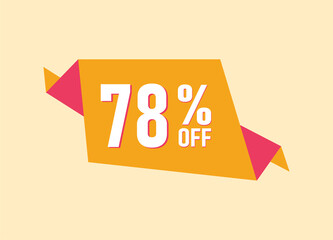 78% off offer banner, 78 percent Discount sale banner design