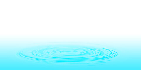 A drop of blue water on the surface of the water 3d illustration