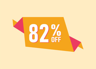 82% off offer banner, 82 percent Discount sale banner design