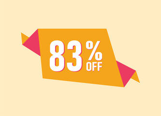 83% off offer banner, 83 percent Discount sale banner design