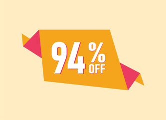 94% off offer banner, 94 percent Discount sale banner design
