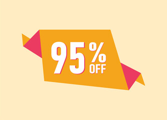 95% off offer banner, 95 percent Discount sale banner design