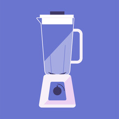 Blender icon on blue background. Tool for cooking.Vector illustration in flat style.