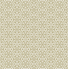 Seamless traditional Japanese ornament Kumiko.Golden color lines.