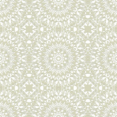 Light Color Seamless Pattern with mandala.Seamless Background design.Ornamental design.Floral pattern tiles.
