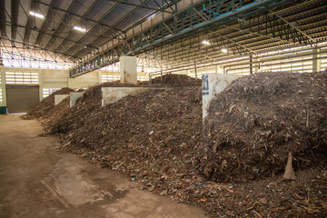 Solid waste in waste disposal plant for make composed fertilizer to argriculture industrial.