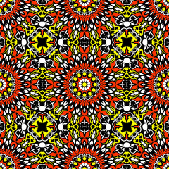 Colorful Seamless Pattern with mandala.Seamless Background design.Ornamental design.Floral pattern tiles.