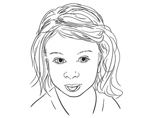 little girl face sketch