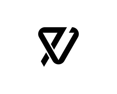 QV VQ letter logo design vector template
