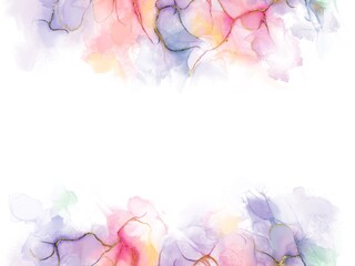 アルコールインクアート風イラスト　暁　フレーム