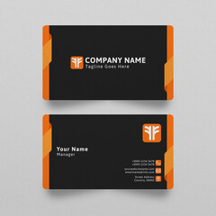 Elegant and Modern Business Card. Simple, Clean and Minimal Design. Black and Orange