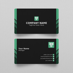 Elegant and Modern Business Card. Simple, Clean and Minimal Design. Black and Green