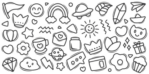 abstract scribble doodle element vector