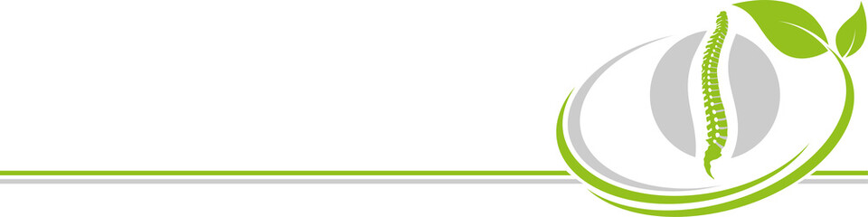 Wirbels&auml;ule und Bl&auml;tter, R&uuml;cken, Orthop&auml;die und Massage Hintergrund