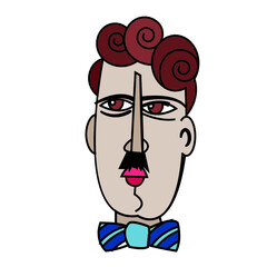 Vector illustration set of designs of abstract surreal faces in The design is perfect for backgrounds, textures, wrapping paper, textiles