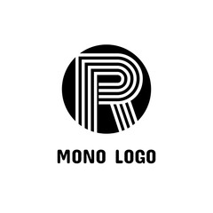 Letter R modern monogram Logo icon abstract simple concept design vector illustration