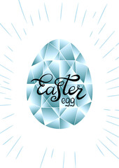 Happy Easter card with crystal egg background. Vector illustration.