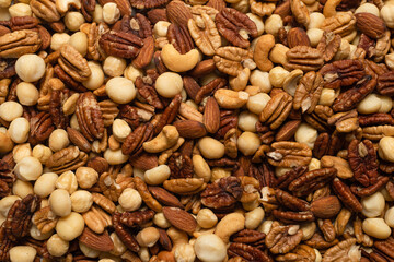 Mix of nuts as a background.