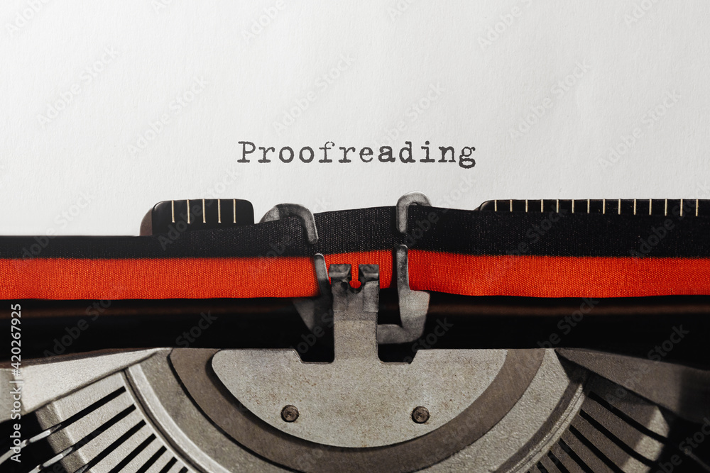 Fototapete text proofreading typed on retro typewriter