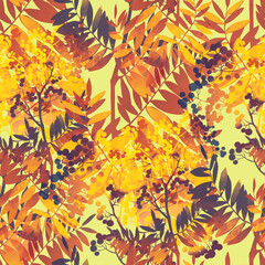 Imprints meadow wild flowers seamless pattern
