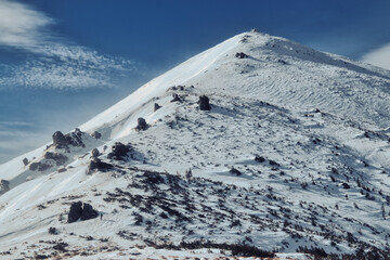 snow covered mountains