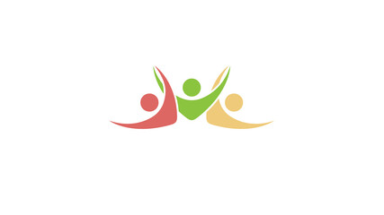 Creative Colorful Three People Logo