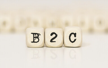 Word B2C made with wood building blocks