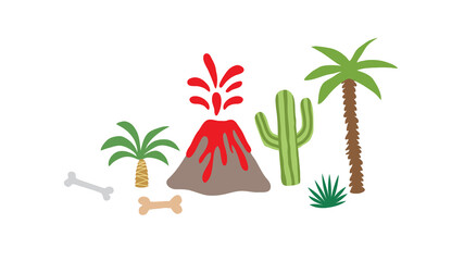 Creative Volcano cactus yucca palm bones logo vector