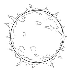 Drawing of Sun - hand sketch of central star of the Solar System