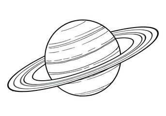 Drawing of Saturn - hand sketch of planet of the Solar System © Mateusz