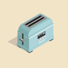 Isometric image of an domestic modern toaster.
