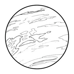 Drawing of Venus - hand sketch of planet of the Solar System © Mateusz