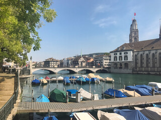 
Zurich, Switzerland. The center of the city is crossed by the river limat
