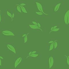 Leaves seamless pattern. Nature texture background. Leaf vector icon.