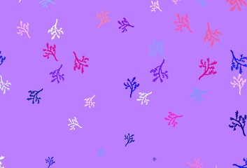 Light Red vector doodle background with sakura.