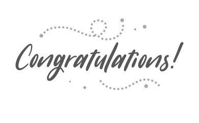 Congratulations hand written lettering calligraphic text. Congrats greeting message.