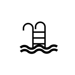 Line pool icon isolated on white background.