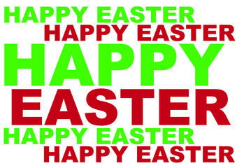 Happy Easter, Ostereier-Grafik, farbig, fröhlich, spruch