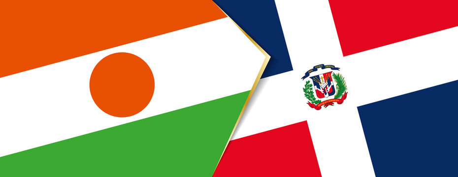 Niger and Dominican Republic flags, two vector flags.