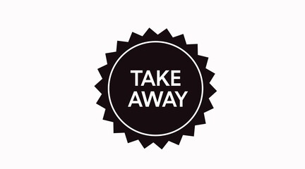 Take Away icon. Vector isolated black and white take away icon or badge