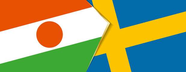 Niger and Sweden flags, two vector flags.