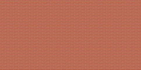 Modern red brick wall background, wide panorama of masonry